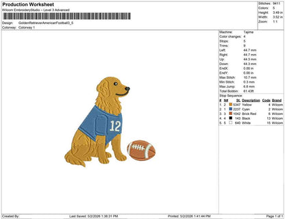 Golden Retriever American Football