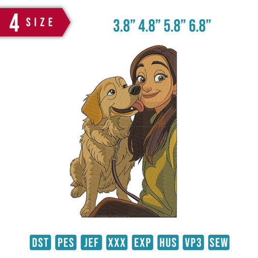 Golden Retriever And Girl