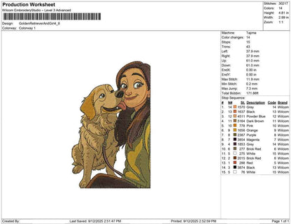 Golden Retriever And Girl