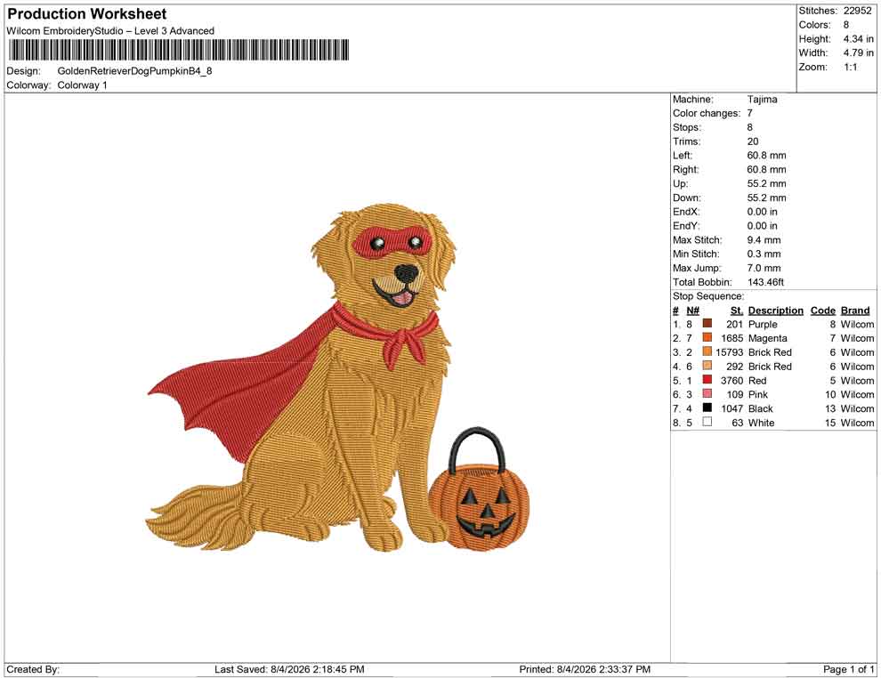 Golden Retriever Dog Pumpkin B
