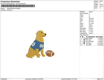 Golden Retriever Football