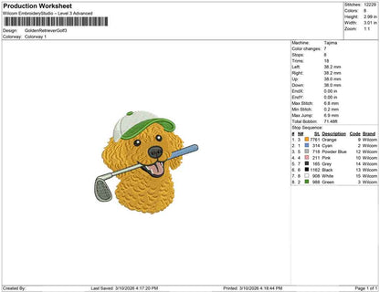 Golden Retriever Golf
