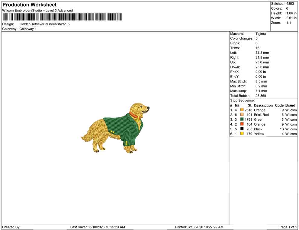 Golden Retriever In Green Shirt