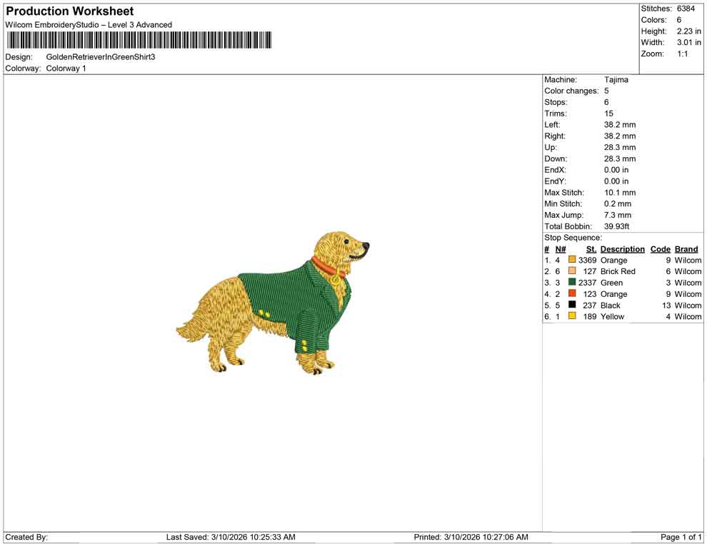 Golden Retriever In Green Shirt