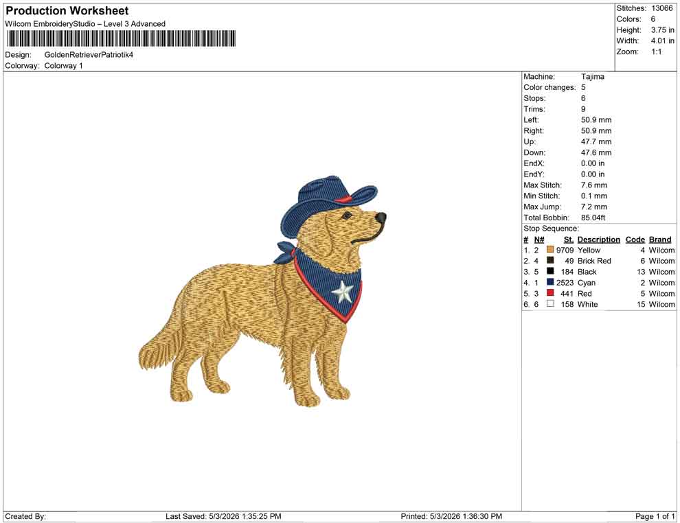Golden Retriever Patriotik