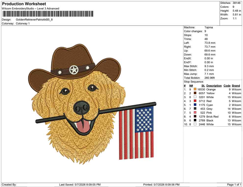 Golden Retriever Patriotik B