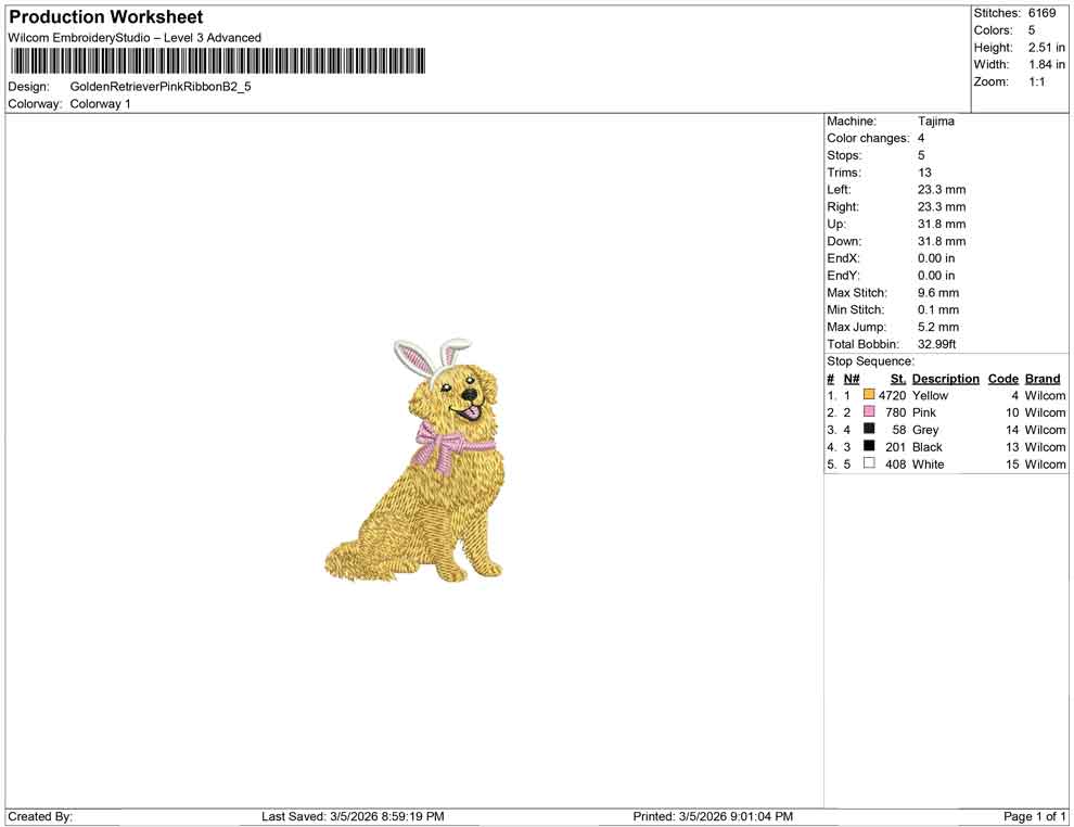 Golden Retriever Pink Ribbon B