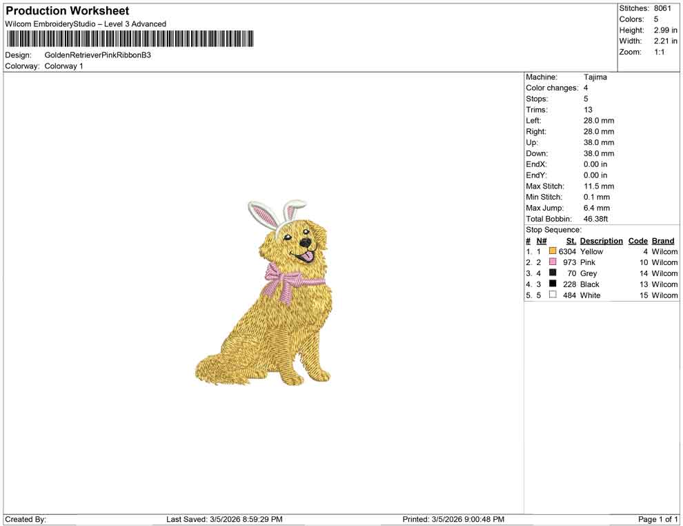 Golden Retriever Pink Ribbon B