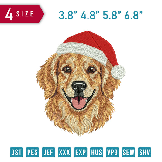 Golden Retriever Santa Hat