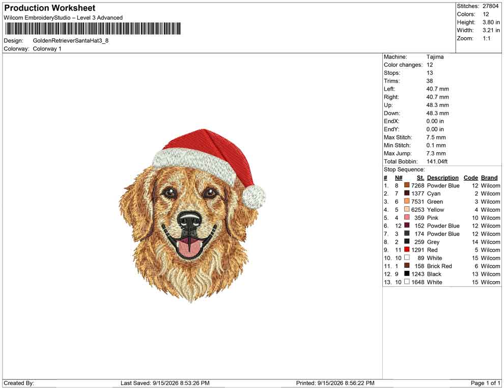 Golden Retriever Santa Hat