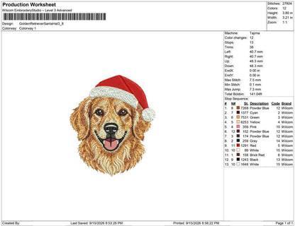 Golden Retriever Santa Hat
