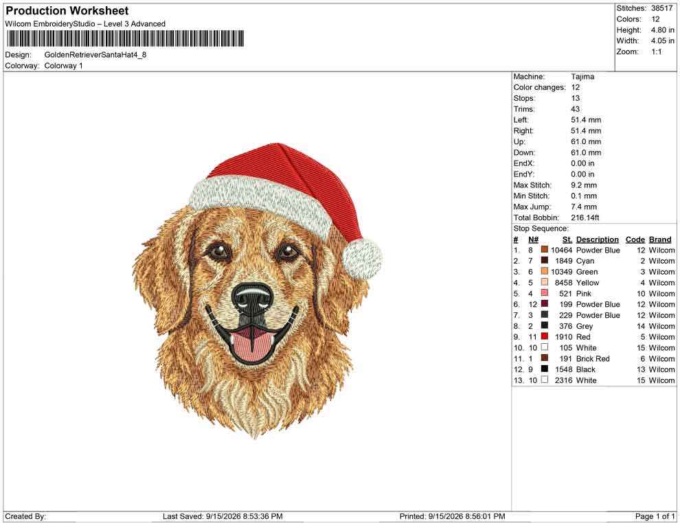 Golden Retriever Santa Hat