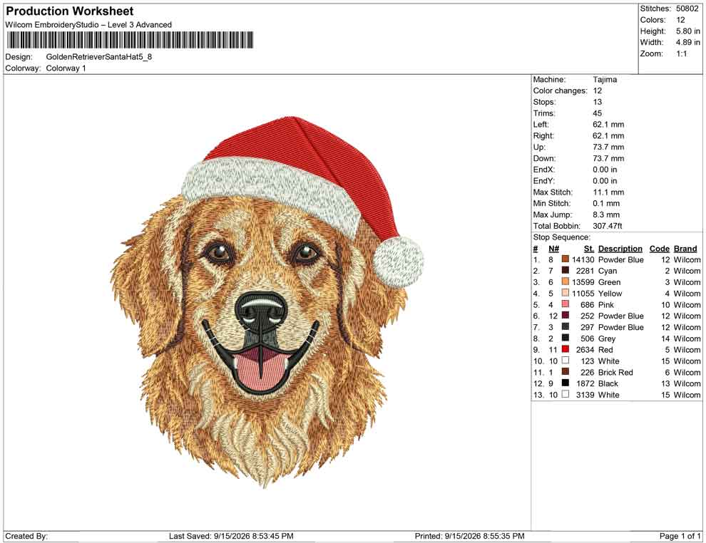 Golden Retriever Santa Hat