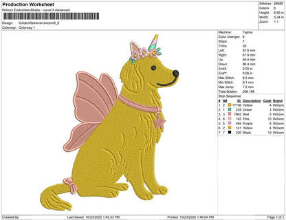 Golden Retriever Unicorn