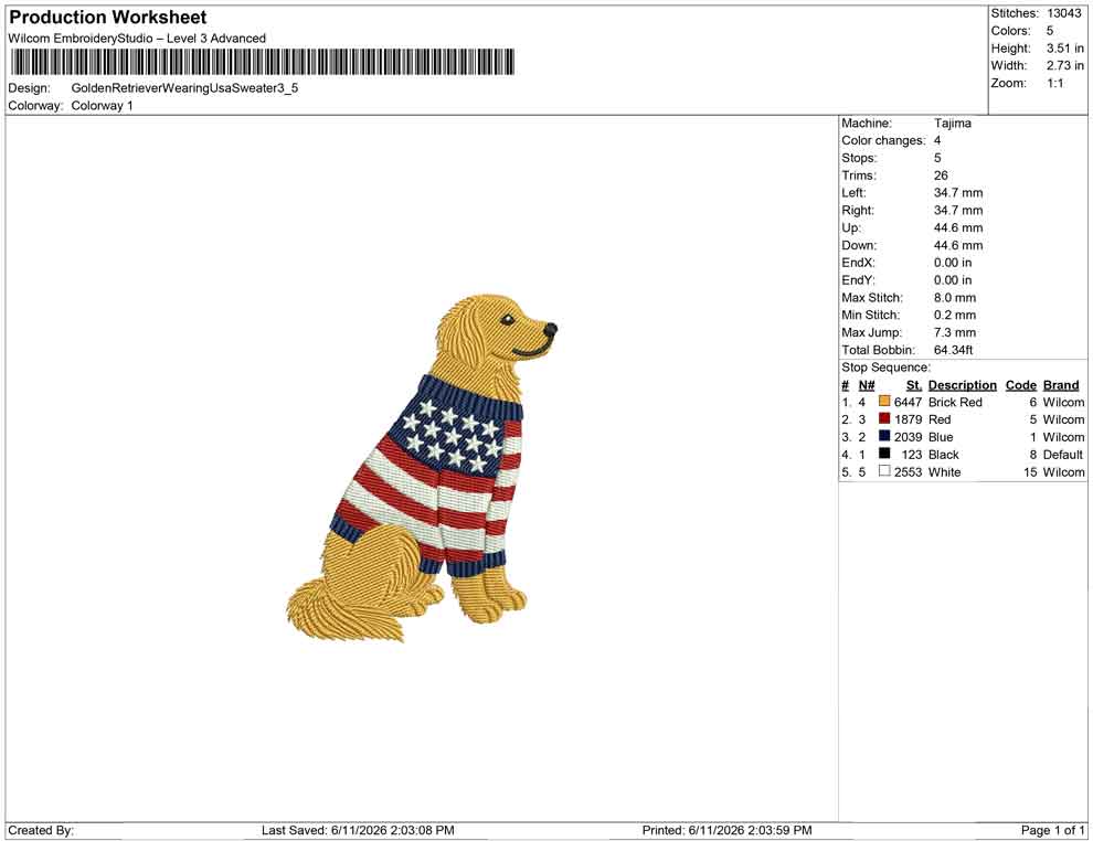 Golden Retriever Wearing Usa Sweater
