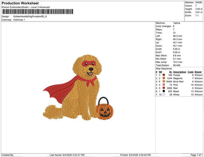 Goldendoodle Dog Pumpkin B