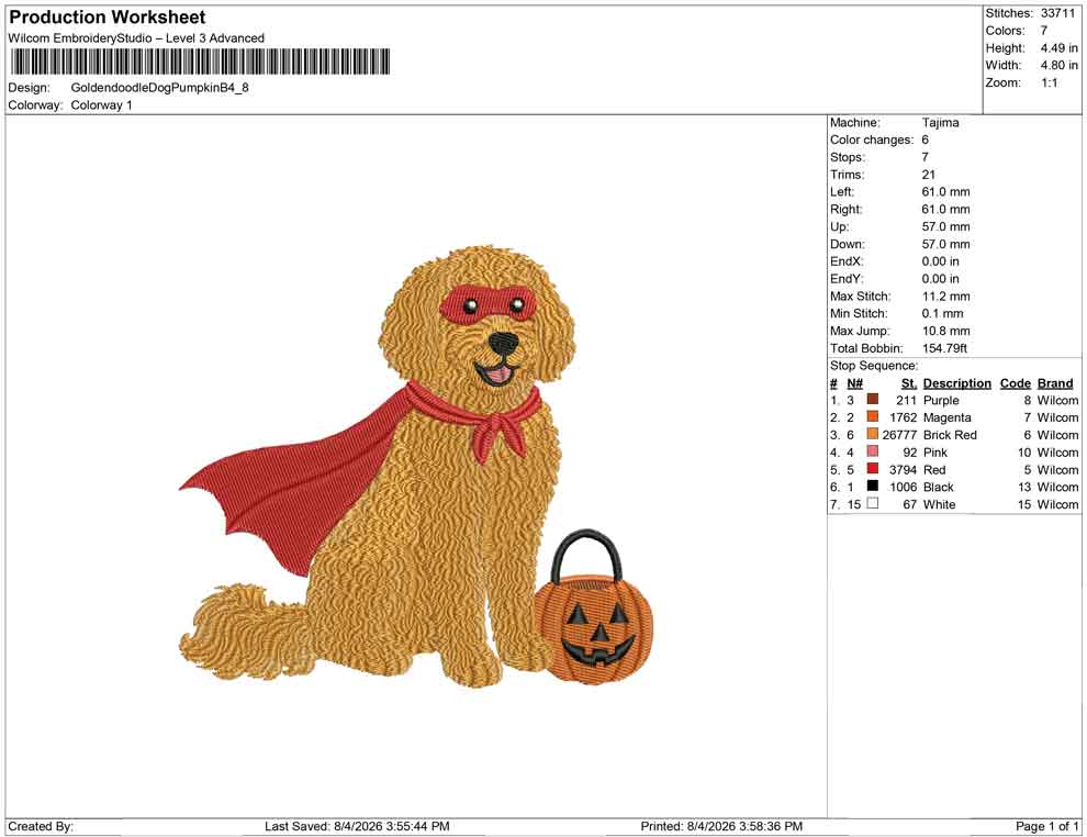 Goldendoodle Dog Pumpkin B
