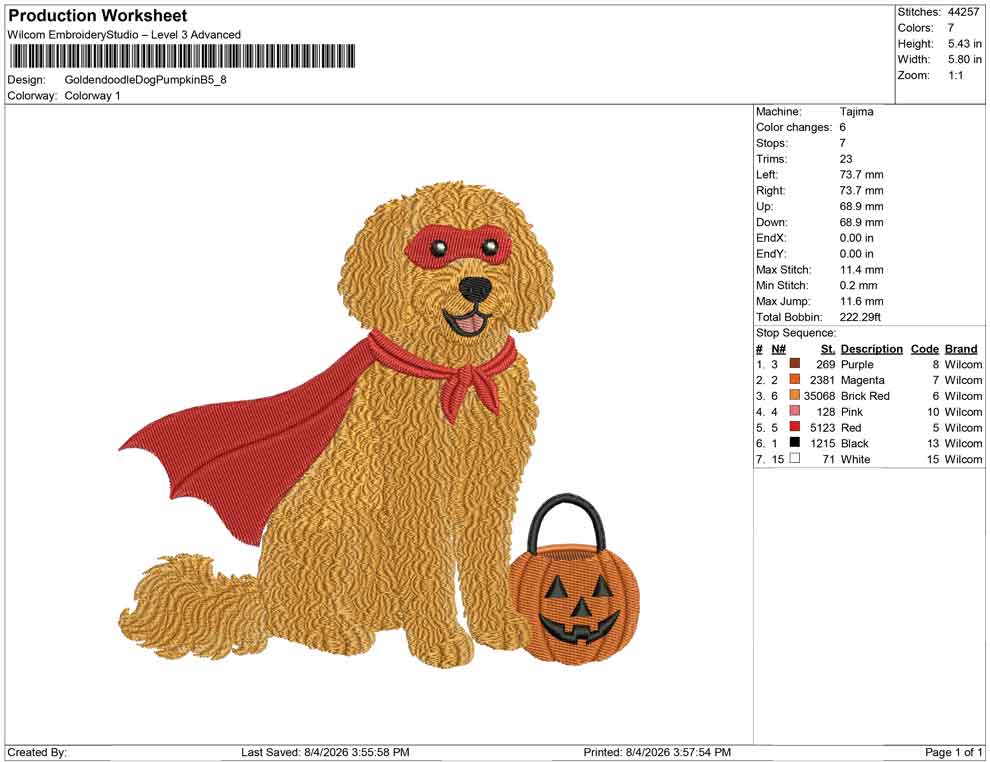 Goldendoodle Dog Pumpkin B