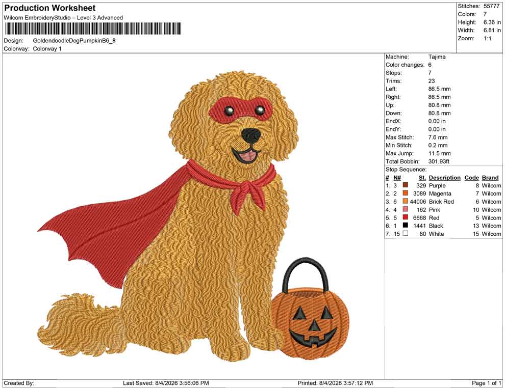 Goldendoodle Dog Pumpkin B