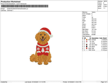 Goldendoodle In Christmas Sweater