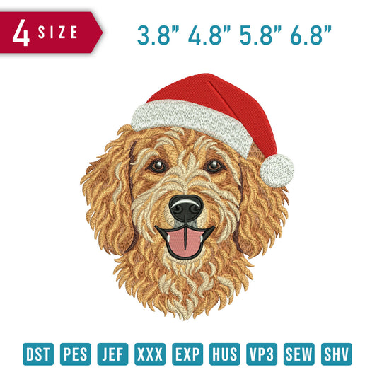 Goldendoodle Santa Hat