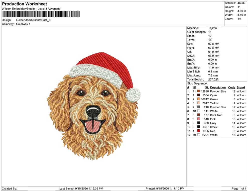 Goldendoodle Santa Hat