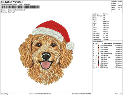 Goldendoodle Santa Hat