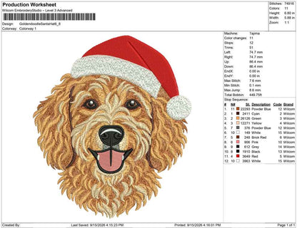 Goldendoodle Santa Hat