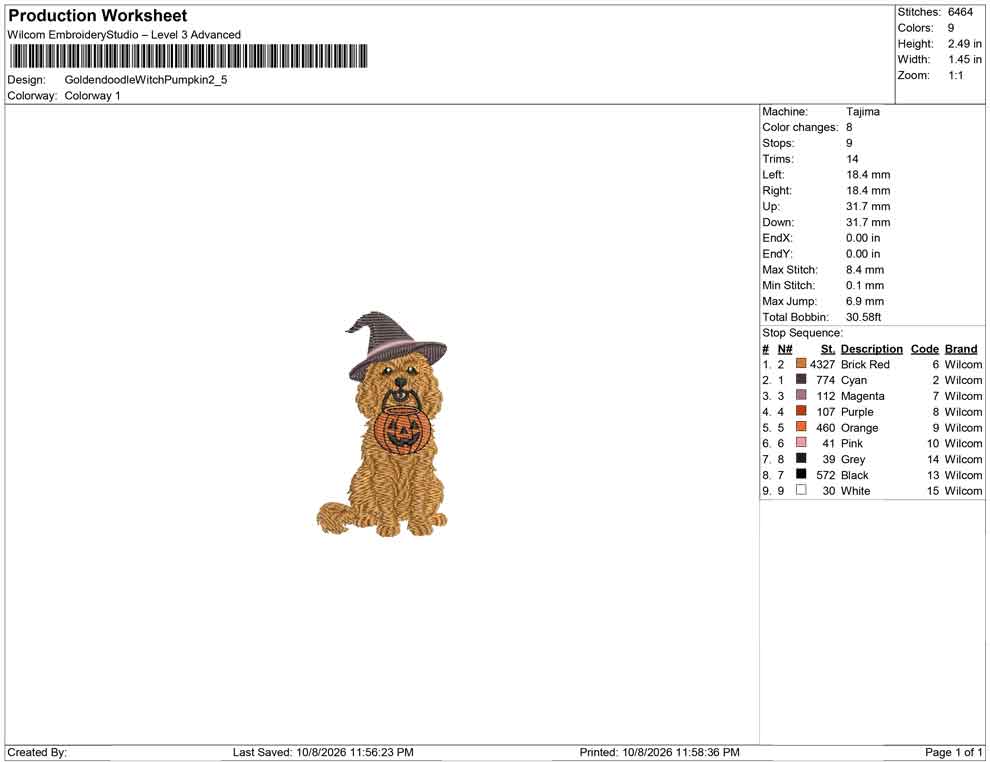 Goldendoodle Witch Pumpkin