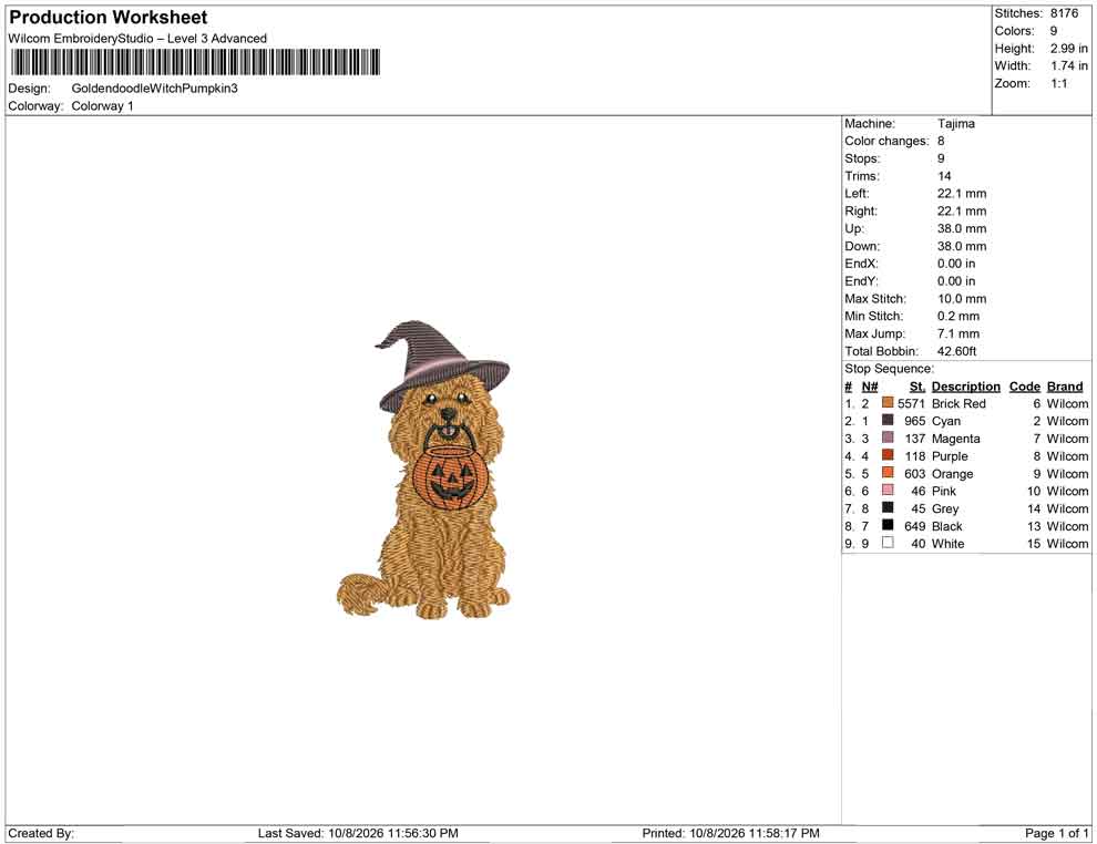 Goldendoodle Witch Pumpkin