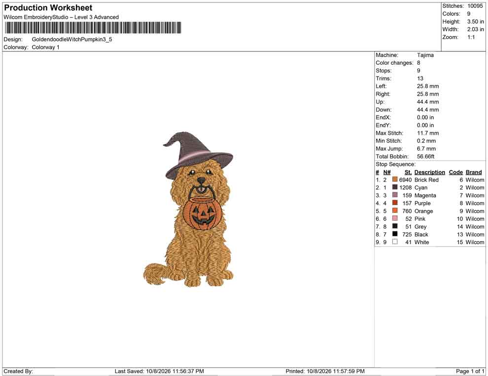 Goldendoodle Witch Pumpkin