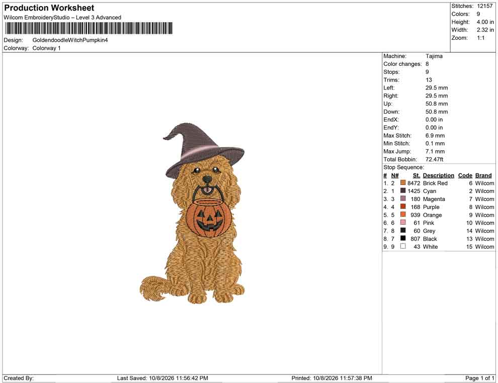 Goldendoodle Witch Pumpkin