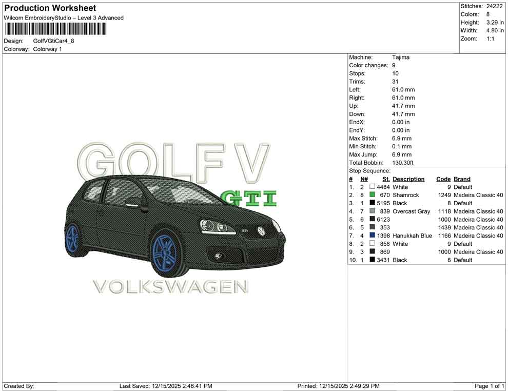 Golf V gti car
