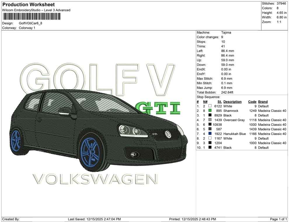 Golf V gti car
