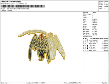 Good Omens Angel and Demon Wings