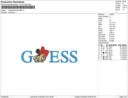 Guess mickey face B