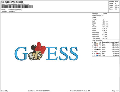 Guess mickey face B