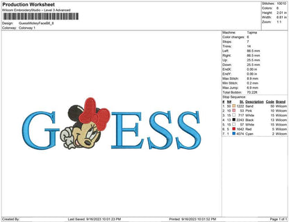 Guess mickey face B