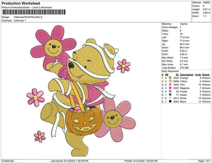 Halloween Pooh Flower