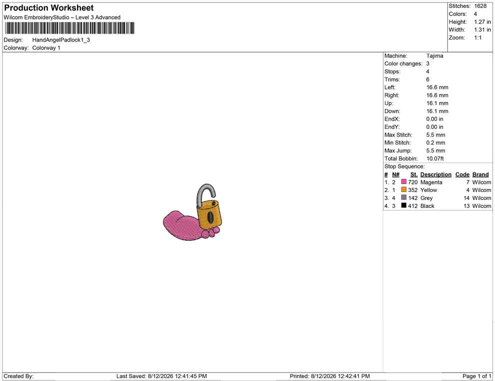 Hand Angel Padlock