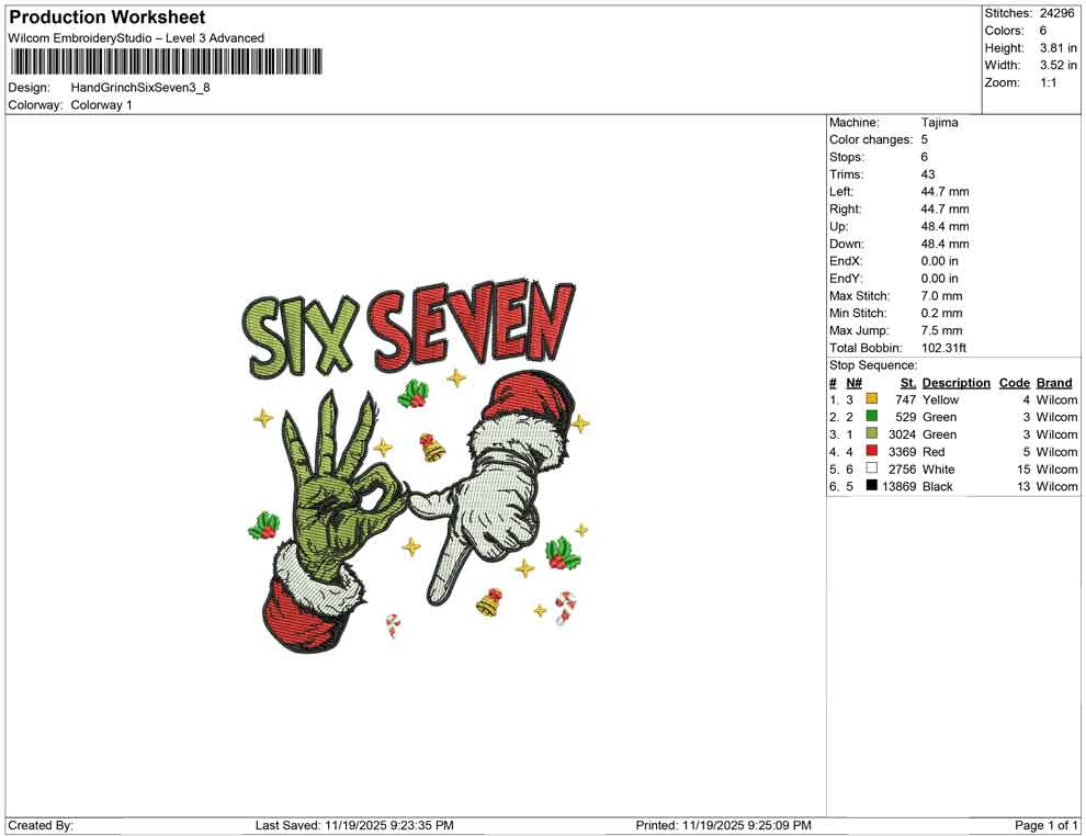Hand Grinch Six Seven