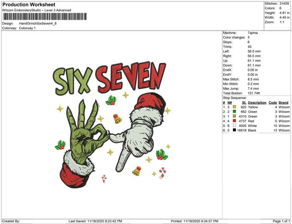 Hand Grinch Six Seven