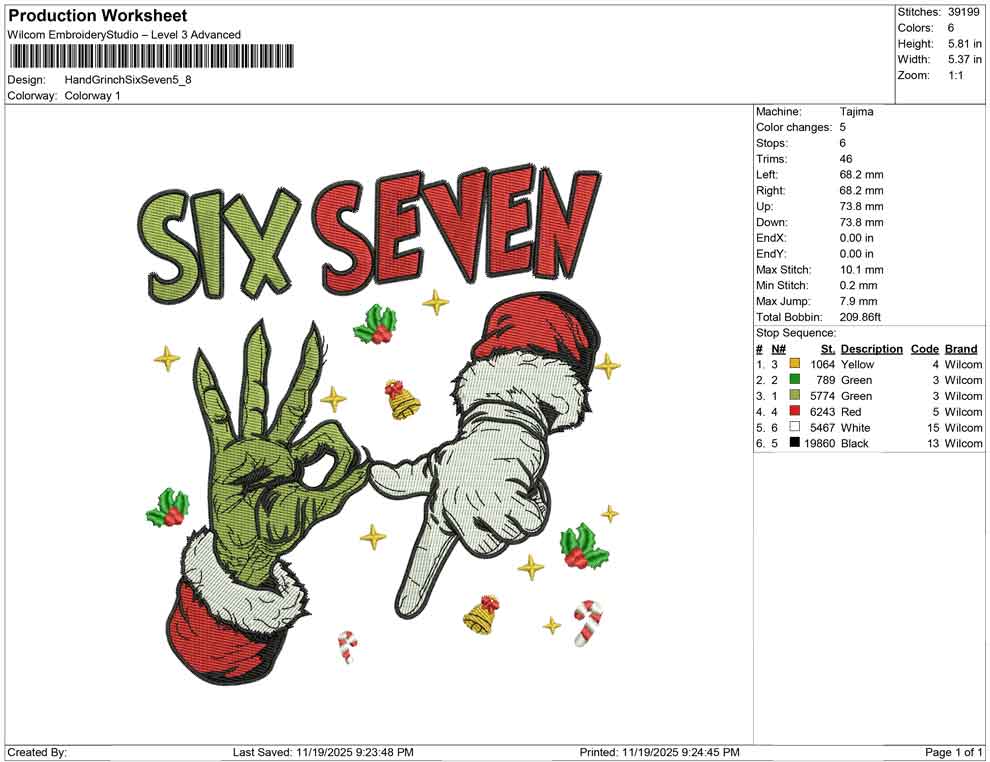 Hand Grinch Six Seven