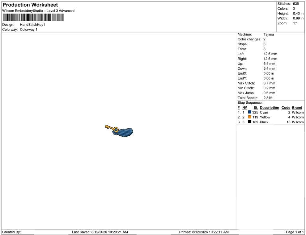 Hand Stitch Key