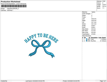 Happy Bow 3D Puff