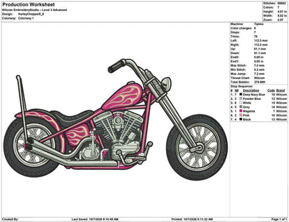 Motorrad und Spinne