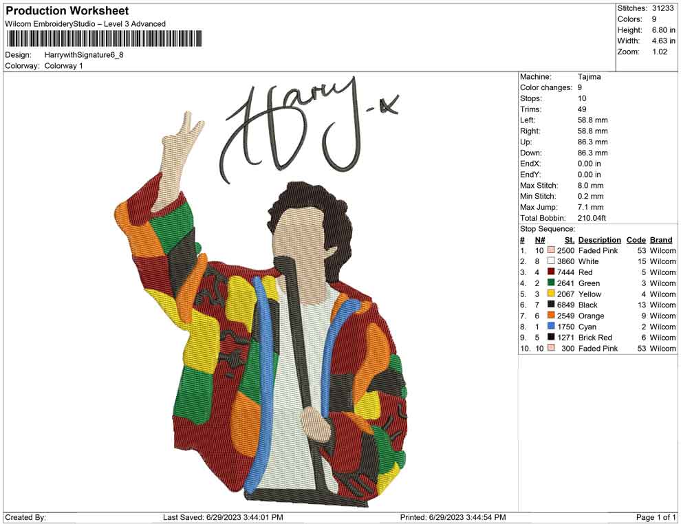 Harry Style with Signature