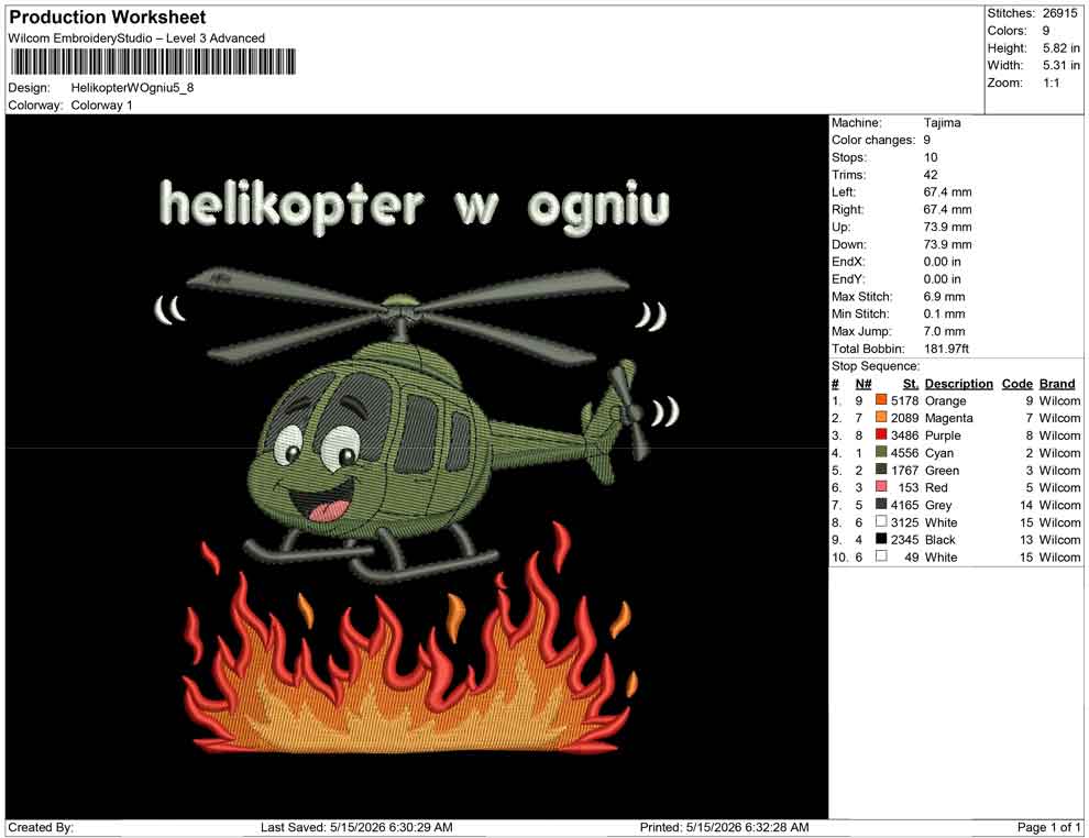 Helikopter W Ogniu