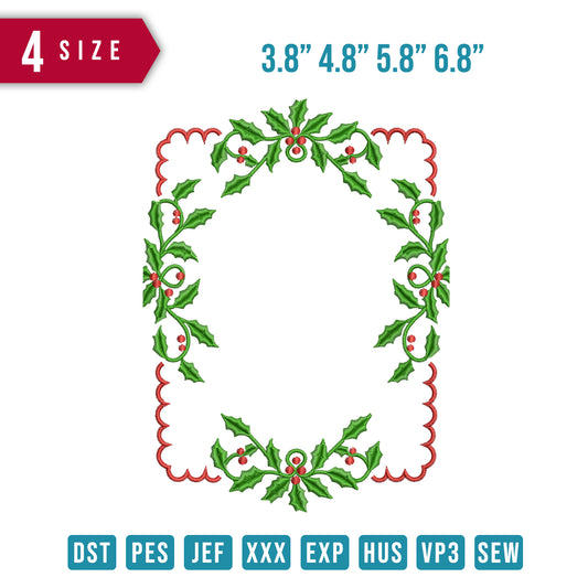 Holly Christmas Frame