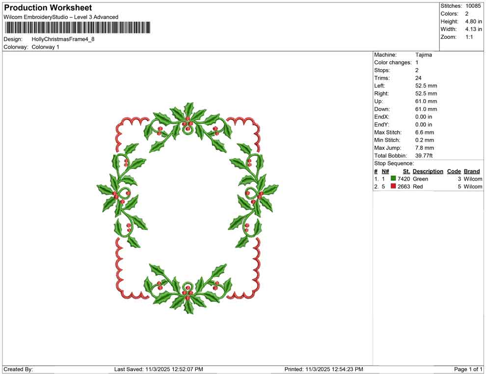 Holly Christmas Frame